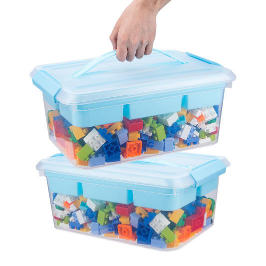 2-Pack Craft Storage Boxes with Removable Tray
