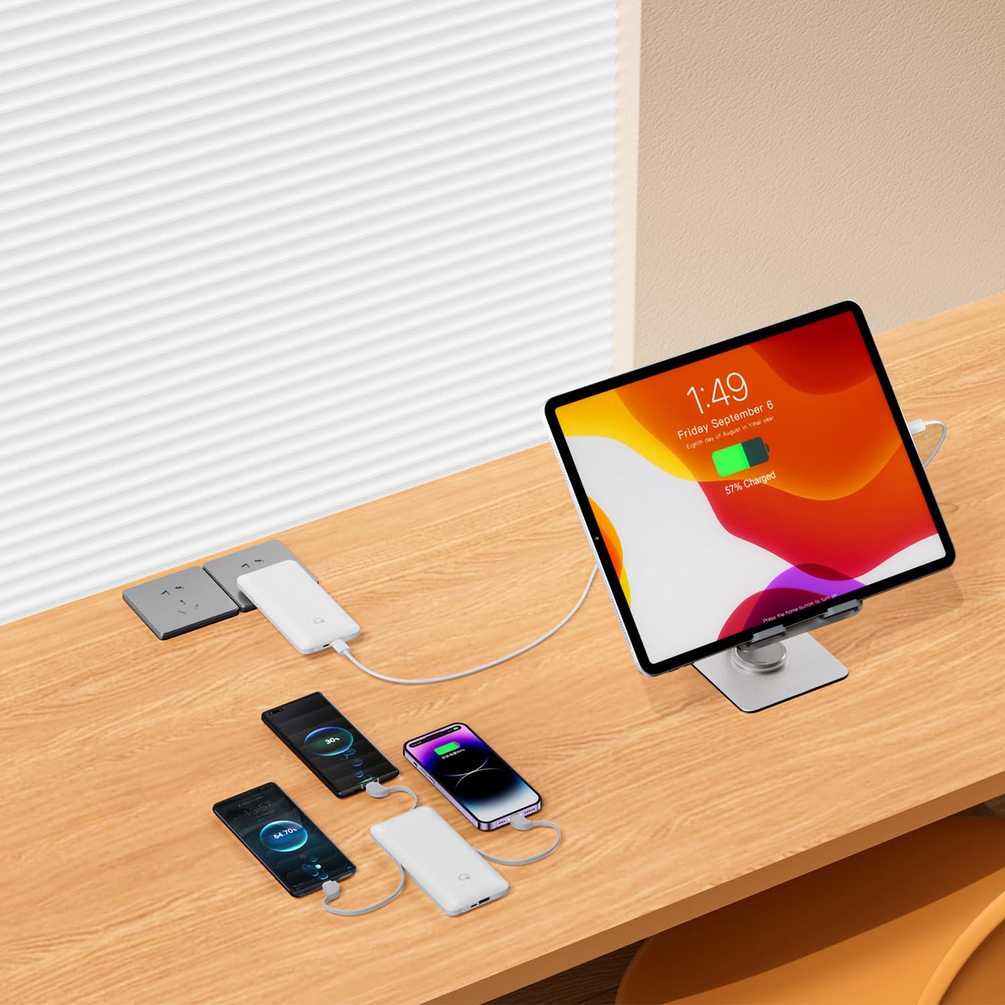 10000mAh Portable Charger with AC Plug & Cables