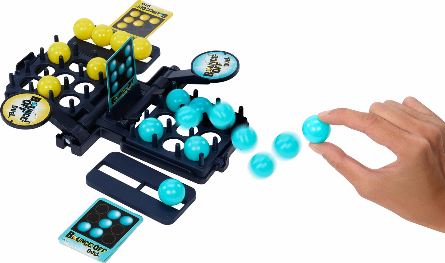 Mattel Games Bounce-Off Duel 2-Player Game for Kids, Teens, Families & Adults, Slam The Paddles & Balls Pop Out with Challenge Cards