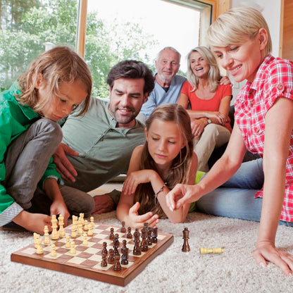 FanVince Wooden Chess Set with Storage Bags