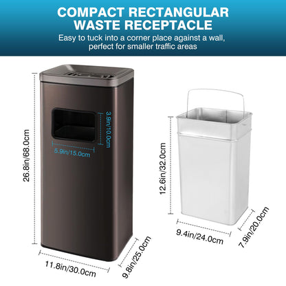 IRONWALLS Stainless Steel Outdoor Trash Can with Lid