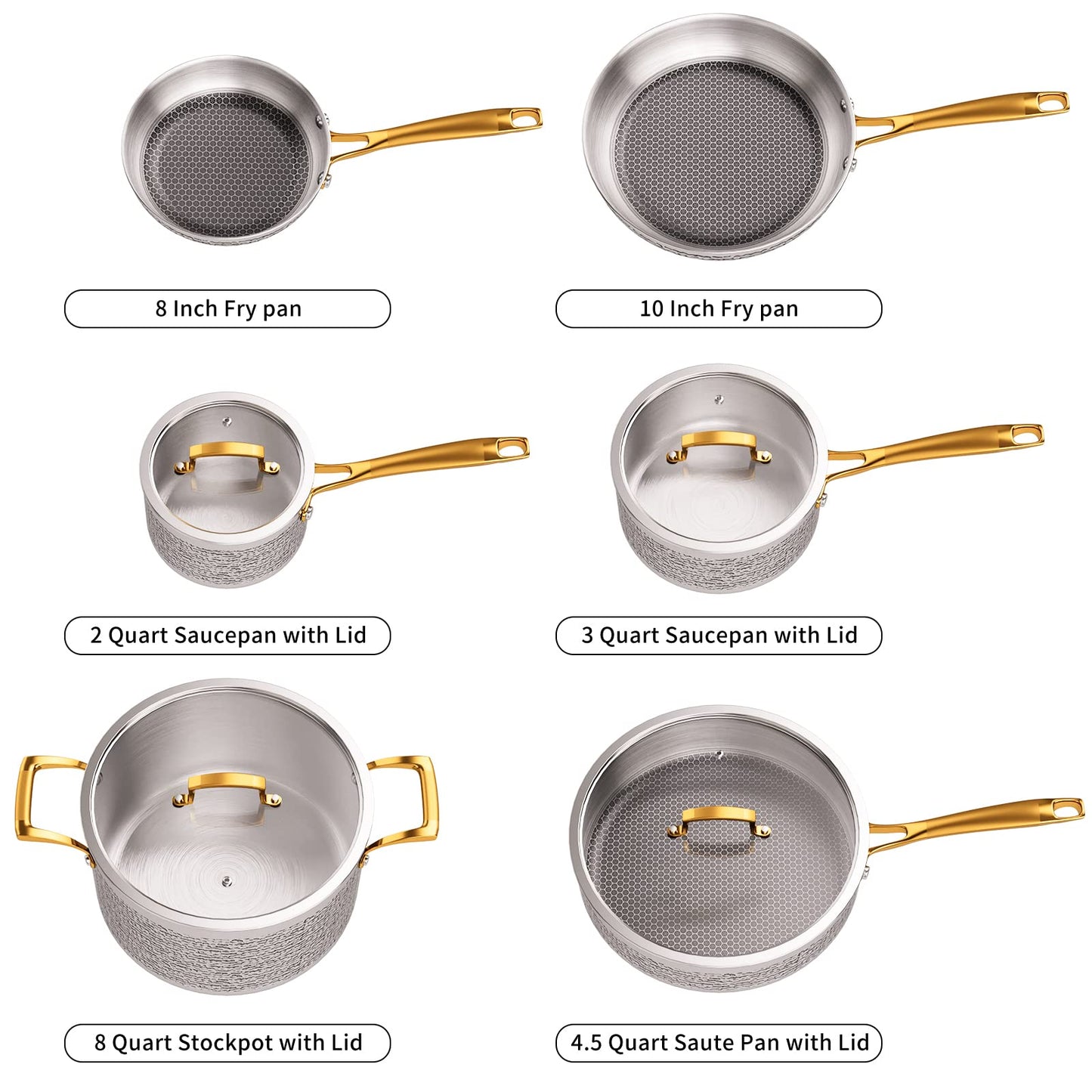 Tri-Ply Stainless Steel Pots and Pans Set