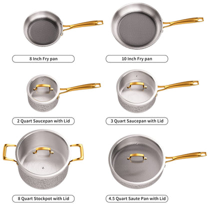 Tri-Ply Stainless Steel Pots and Pans Set