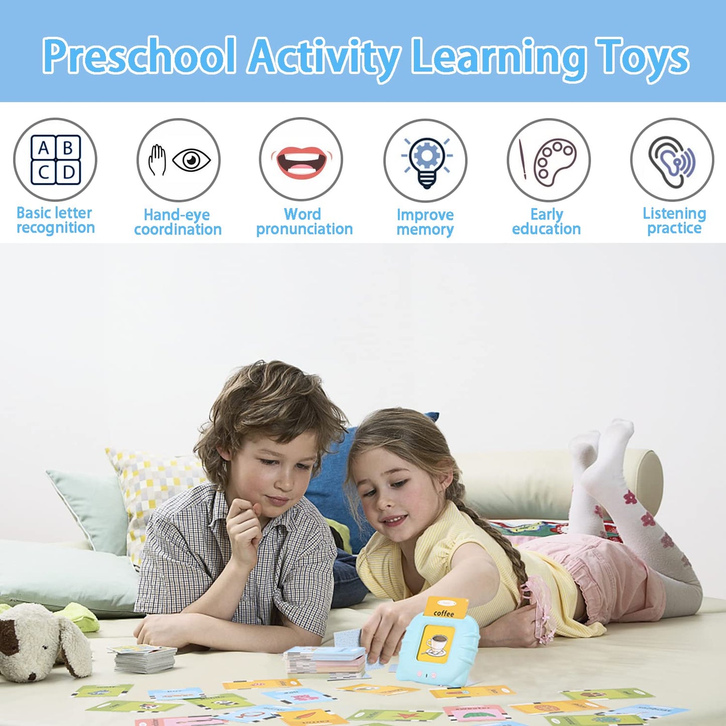 Toys for 2 3 4 5 Year Old Boys and Girls, 384 Sight Words Talking Flash Cards Autism Sensory Toys for Autistic Children, Speech Therapy Toys Educational Learning Montessori Toys