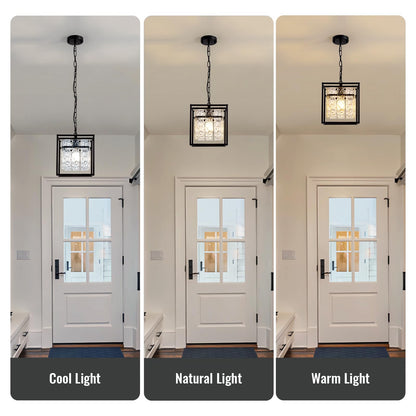 Modern Black Glass Pendant Light for Dining Room