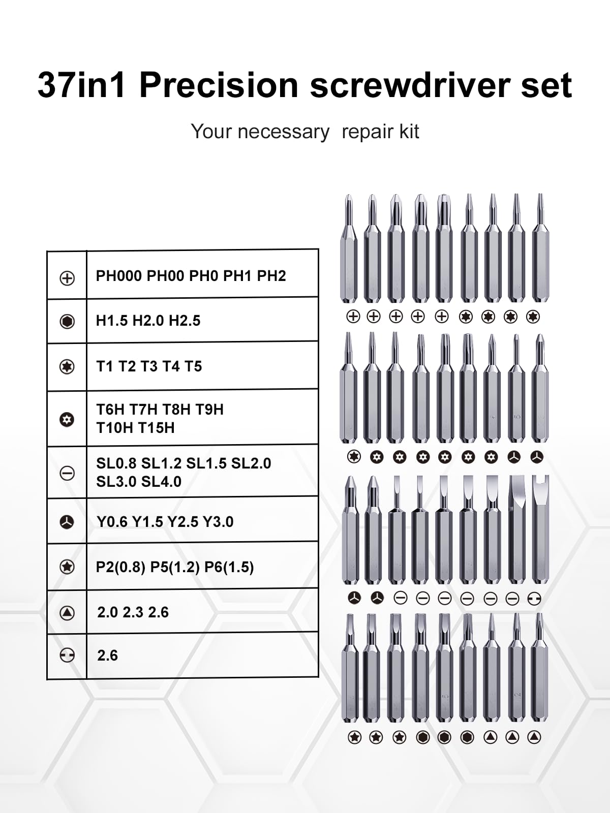 37-in-1 Magnetic Mini Screwdriver Set