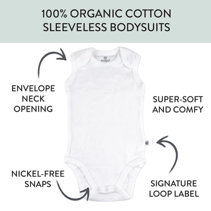 HonestBaby Sleeveless Organic Cotton Bodysuits