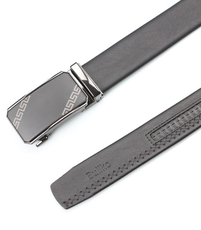 Bullko Adjustable Leather Golf Dress Belt, Black