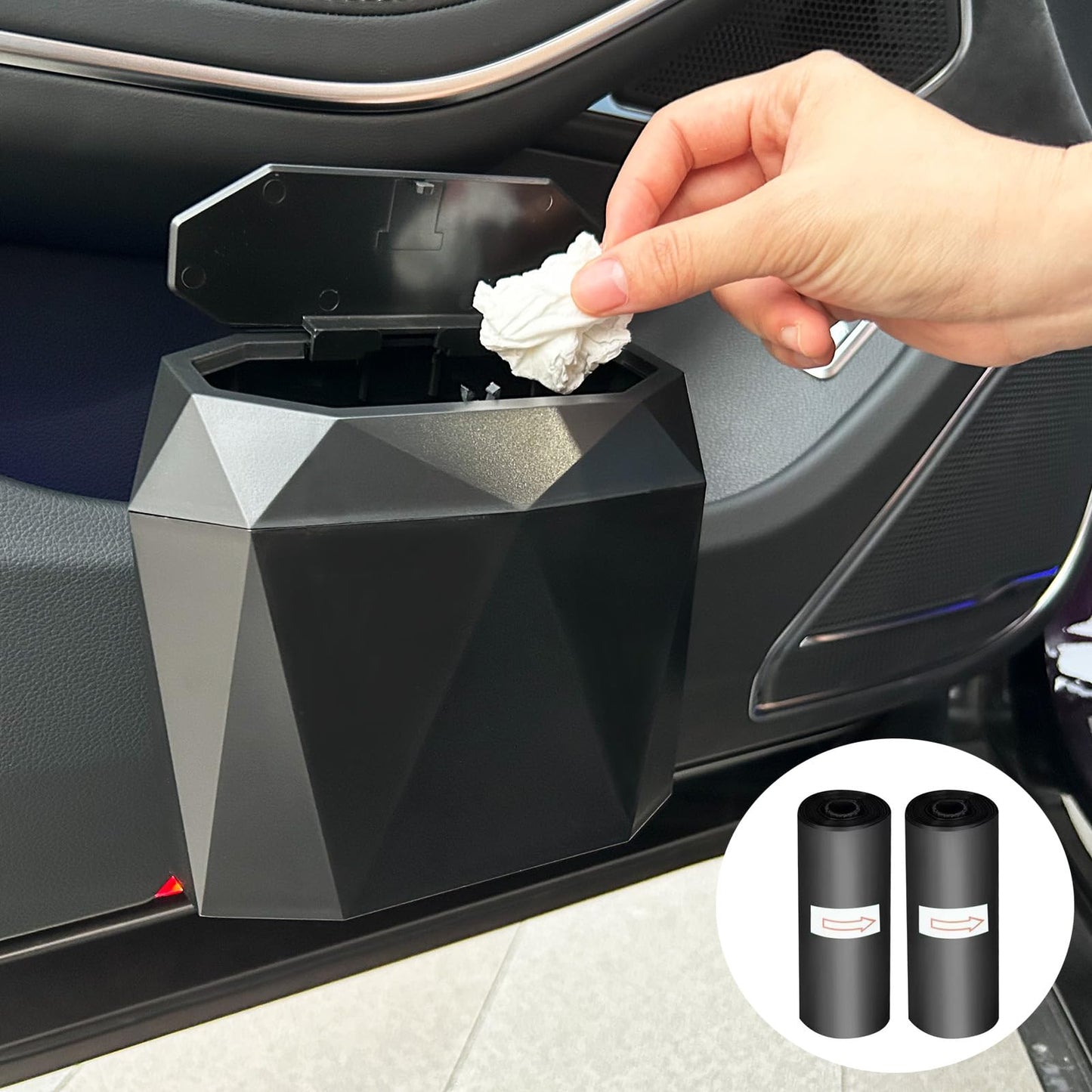 Mini Car Trash Can with 60 Bags