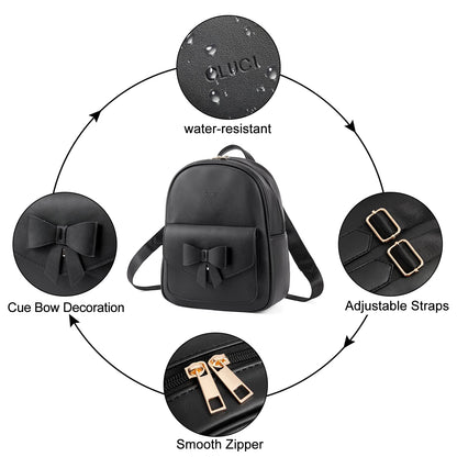 CLUCI Mini Leather Backpack Purse for Girls