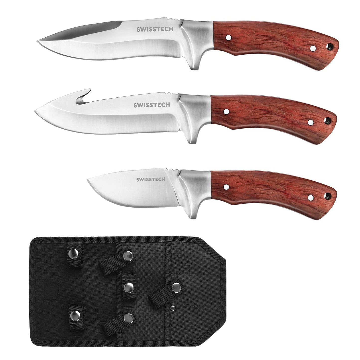 Swiss+Tech 3-Piece Hunting Knife Set with Sheath