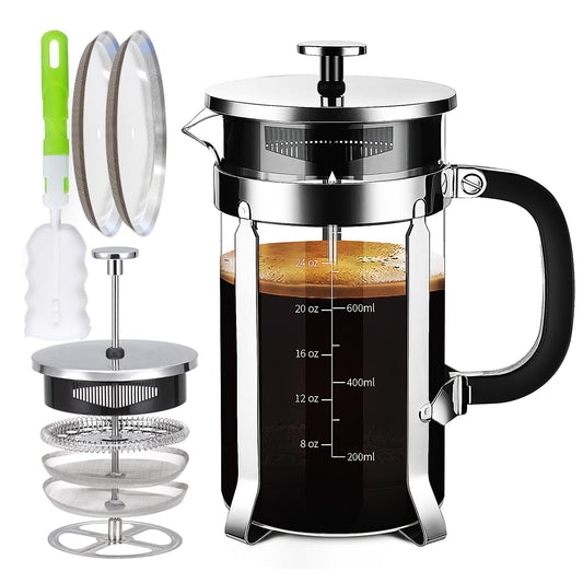 French Press Coffee Maker with 4 Filters System