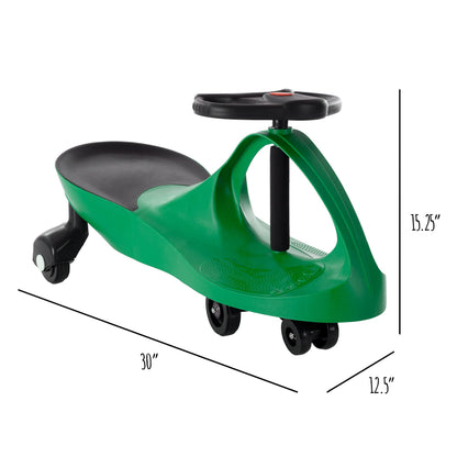 Wiggle Car Ride on Toy - No Batteries, Gears, or Pedals - Just Twist, Swivel, and Go - Outdoor Ride on for Kids 3 Years and Up by Lil' Rider (Green), Large