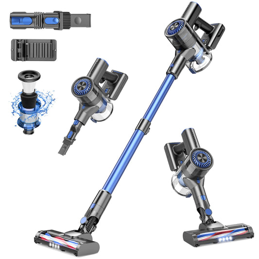 POGAI Vacuum Cleaner, Cordless Stick Vacuum with 80000 RPM High-Speed Brushless Motor, Max 40 Mins Runtime, 5 Stages High Efficiency Filtration Vacuum for Hard Floors