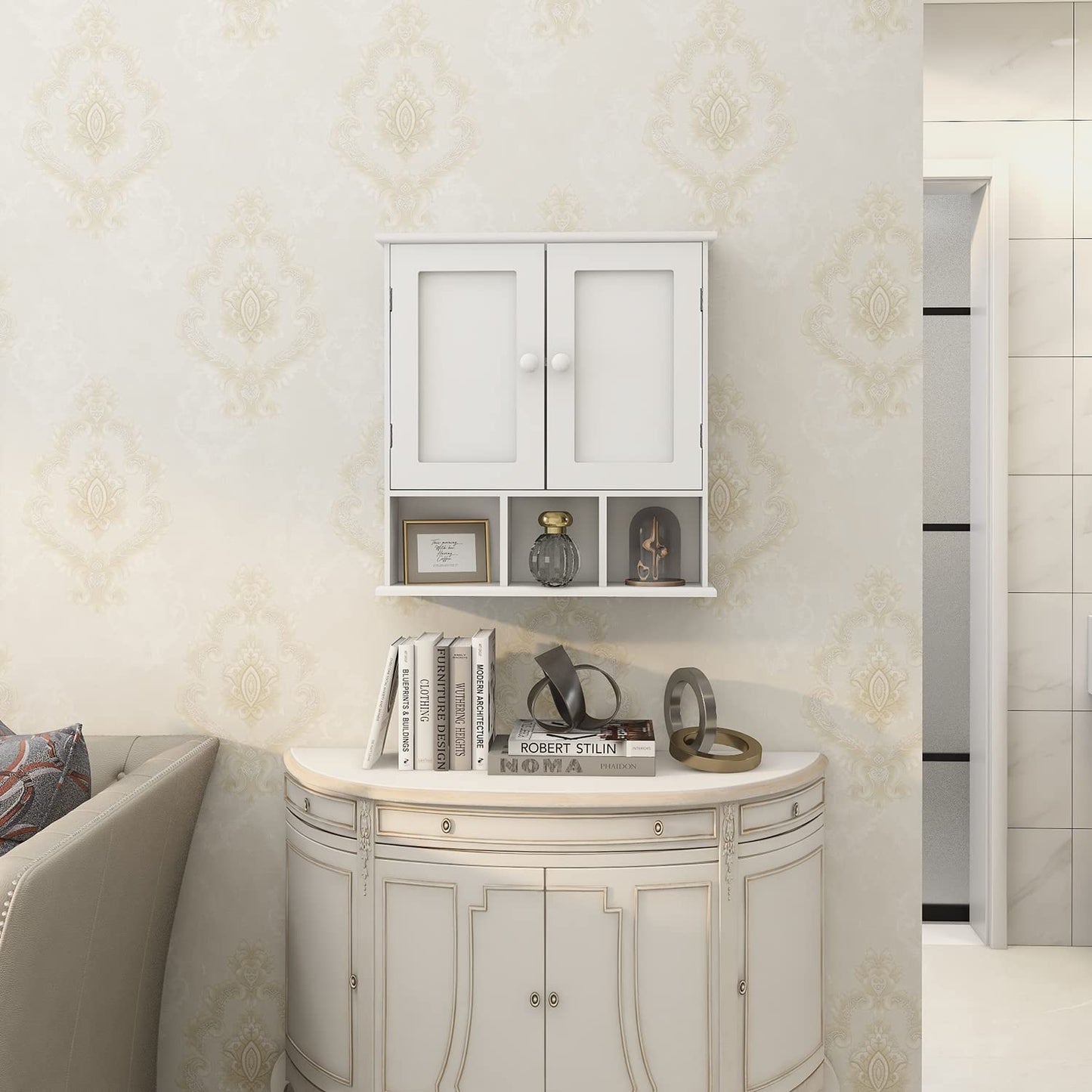Over The Toilet Bathroom Wall Cabinet with Shelves
