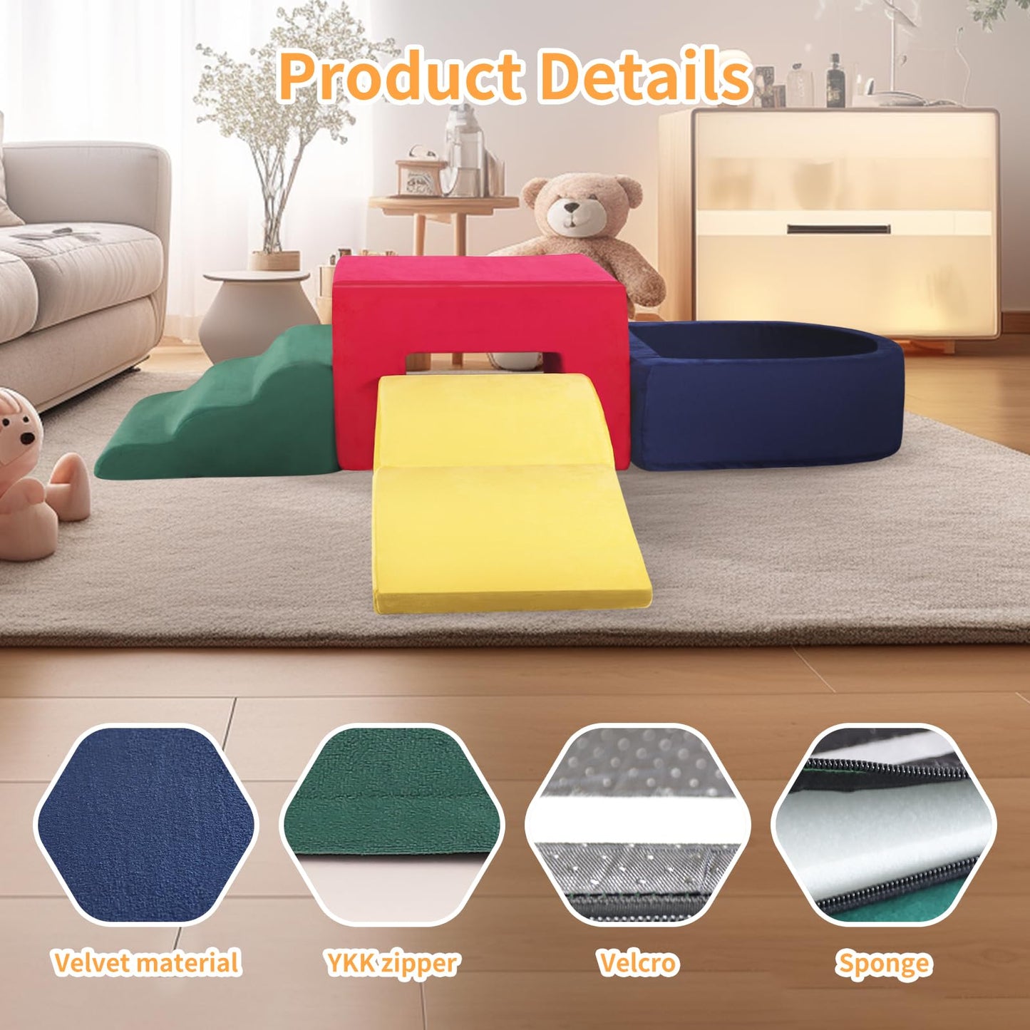 4-Piece Foam Climbing Blocks for Toddlers