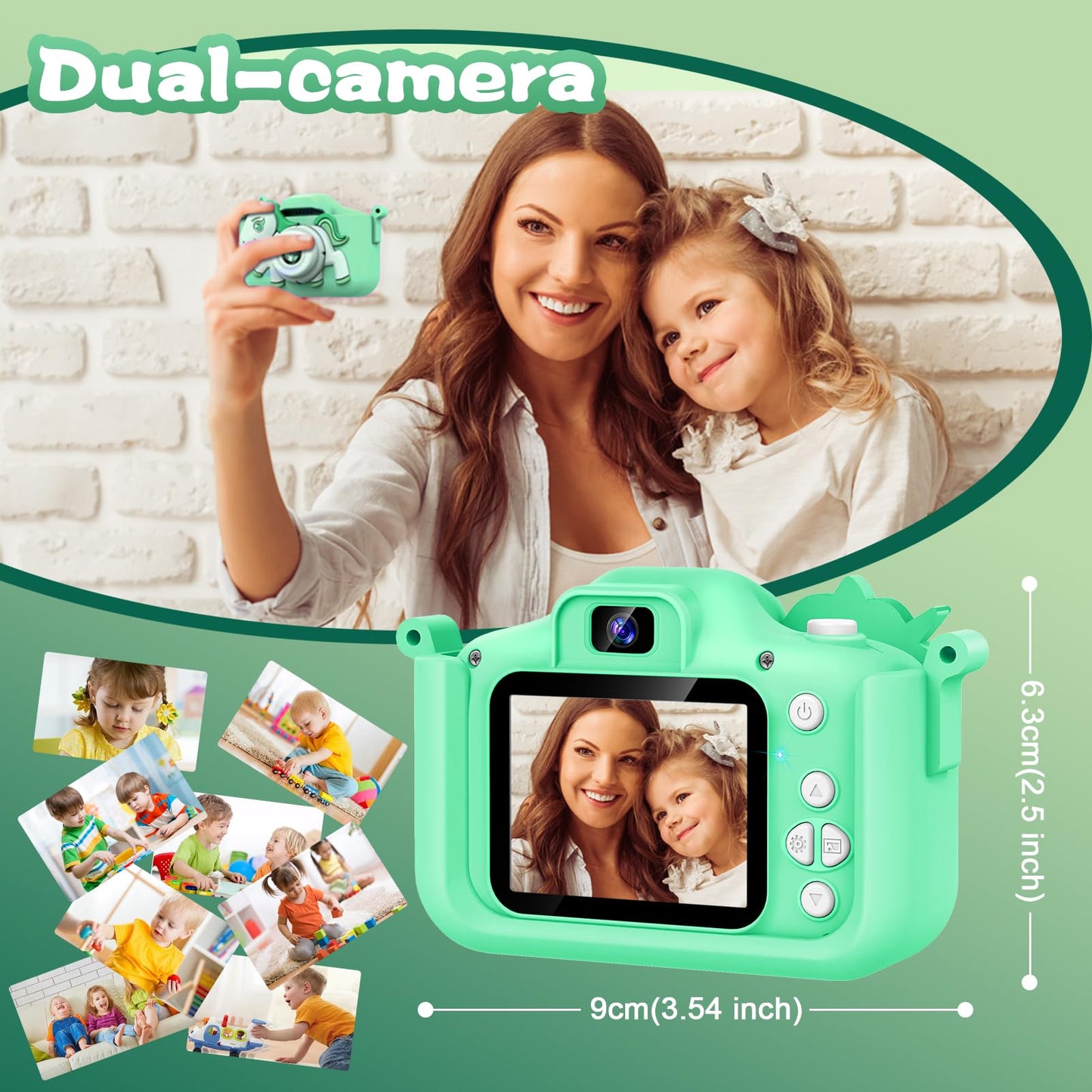 Kids Digital Camera with Cartoon Silicone Cover