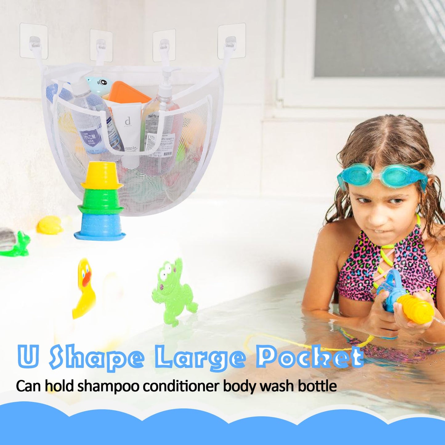DOCMON Bath Toy Storage with Bottom Zipper