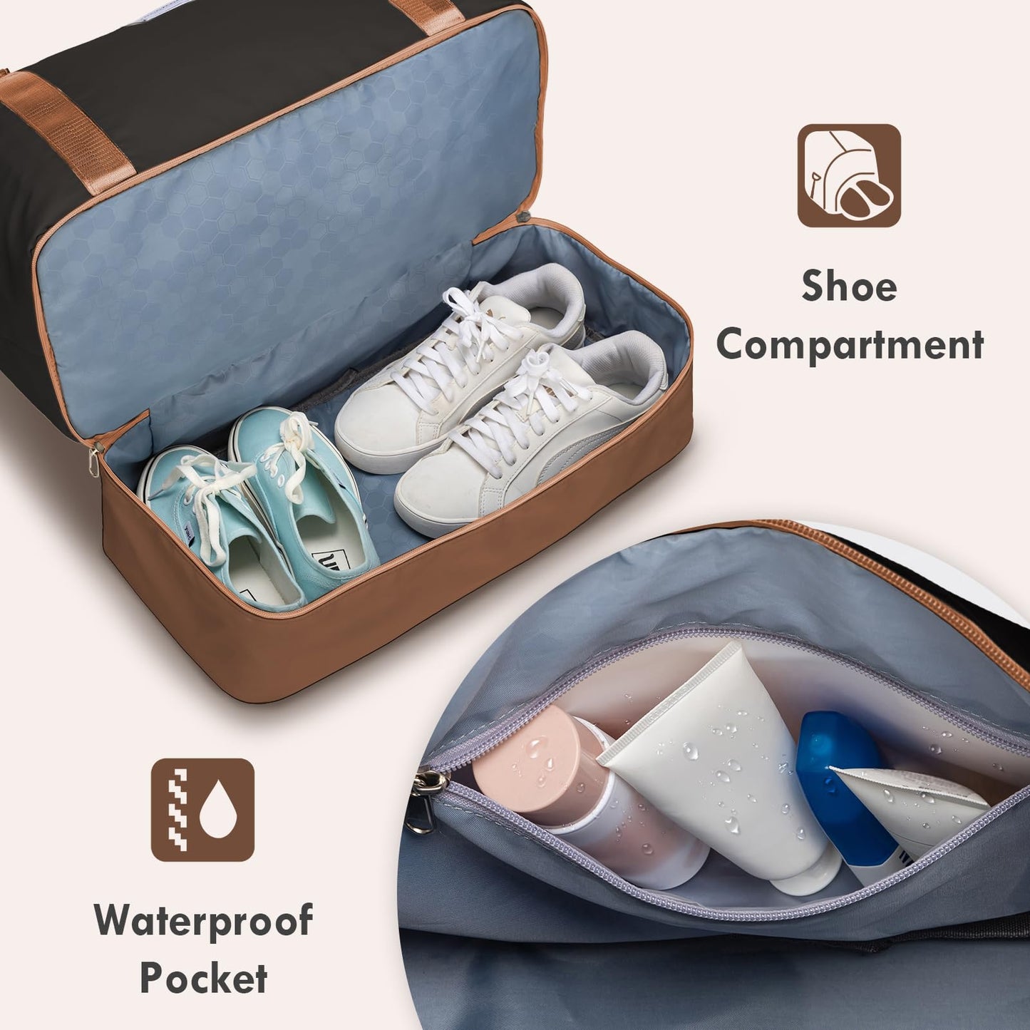 Weekender Duffel Bag with Shoes Compartment