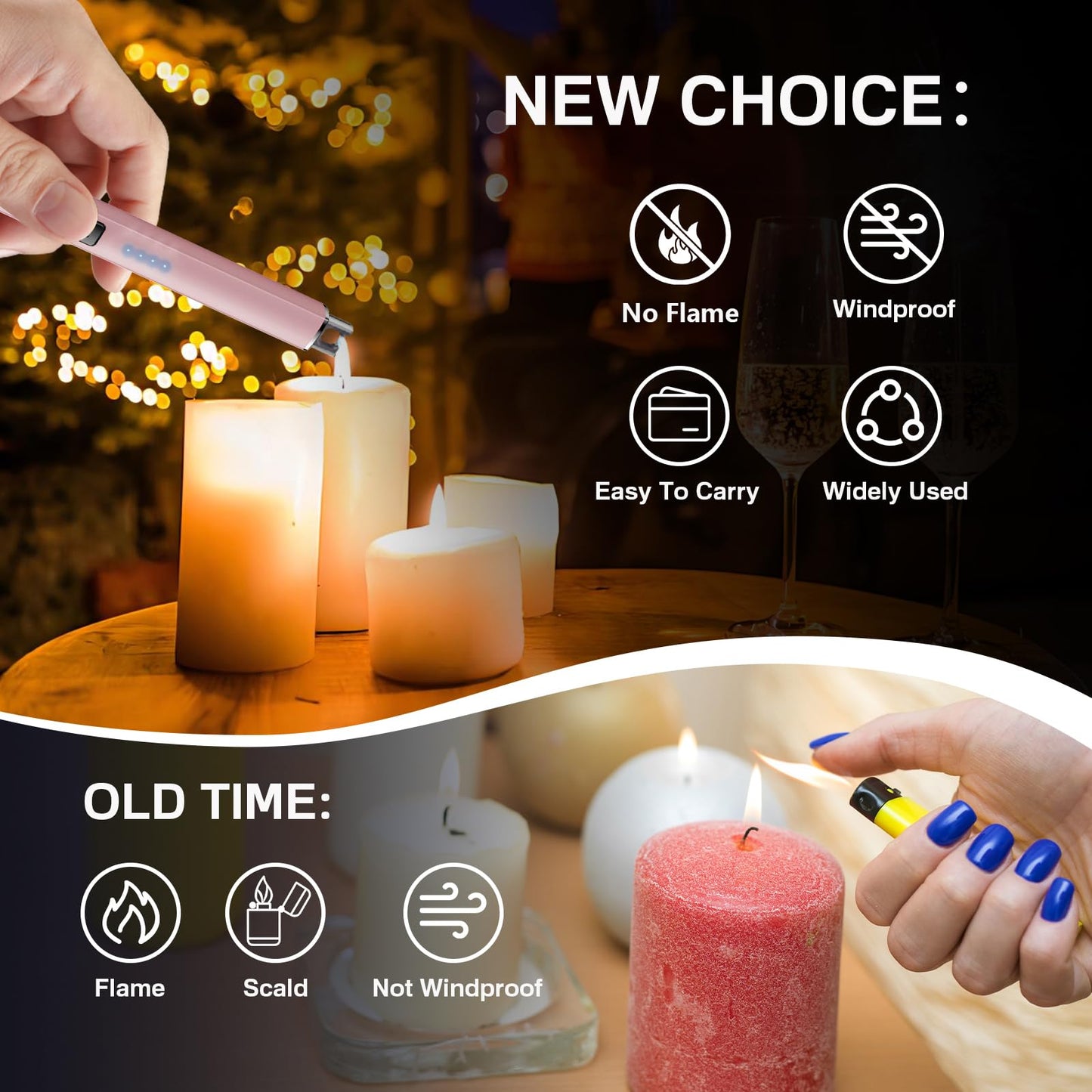TOPKAY Rechargeable Plasma Arc Candle Lighter