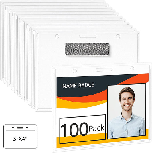 100 Pack Amazon Basics Badge Holders
