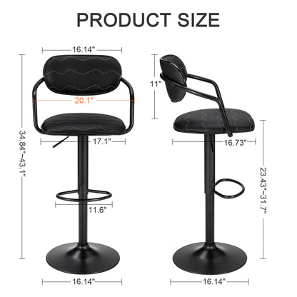 2 Pack VECELO Adjustable Swivel Bar Stools