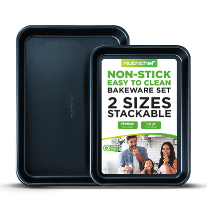 NutriChef Non-Stick Baking Sheet Set, 2-Piece