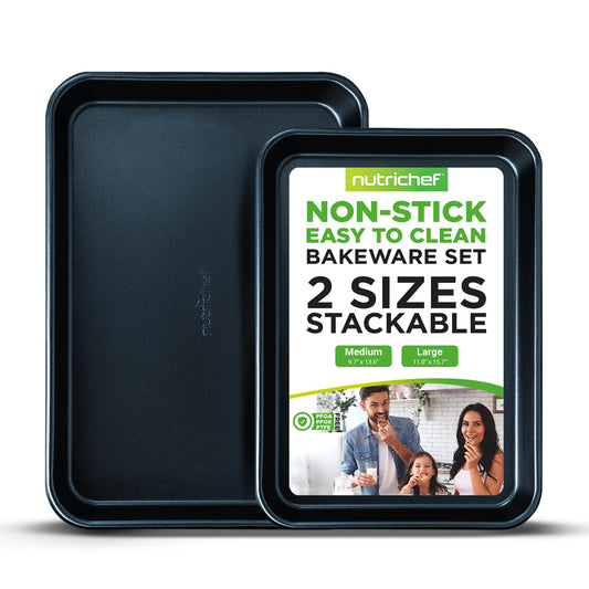 NutriChef Non-Stick Baking Sheet Set, 2-Piece