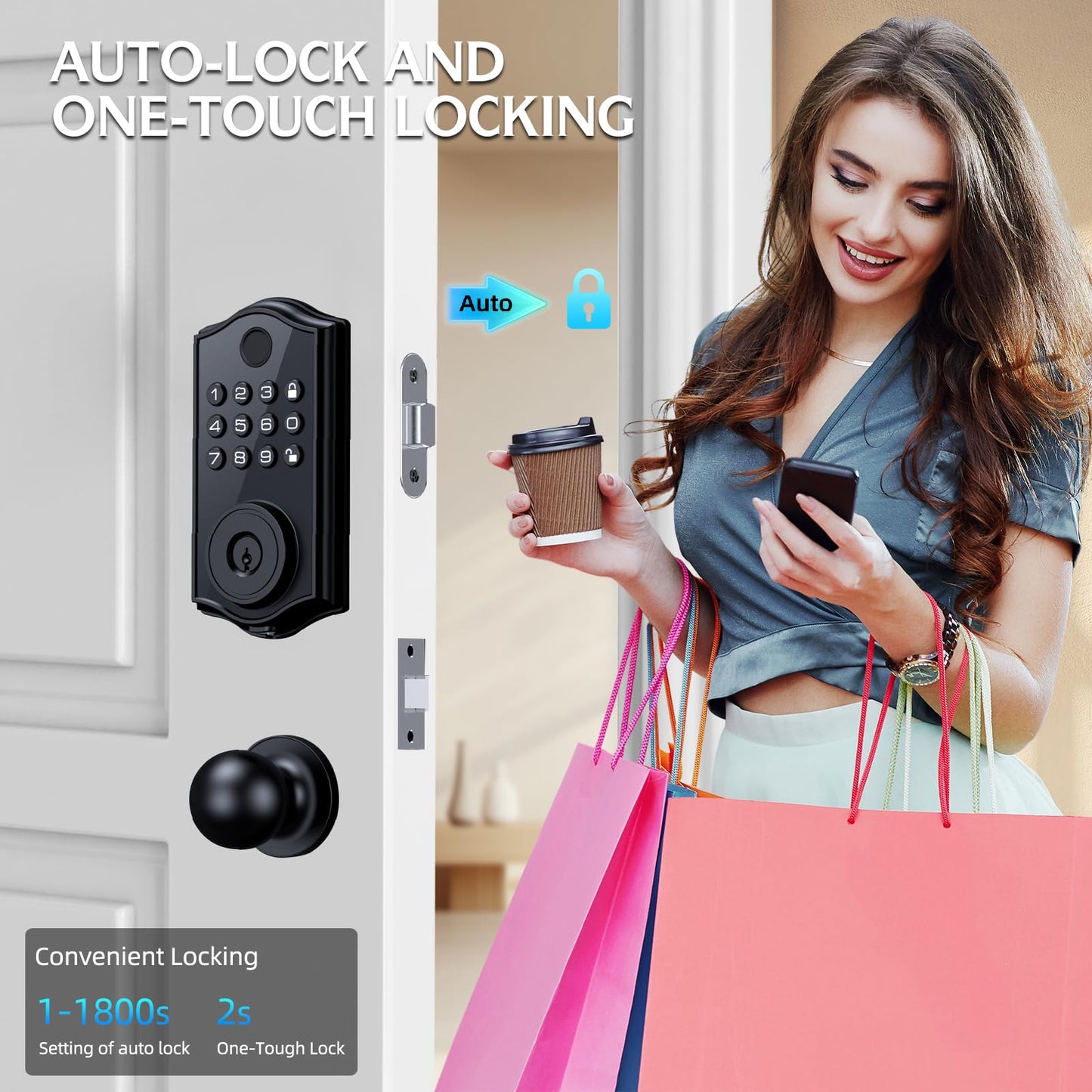 Keyless Smart Lock with Fingerprint and Keypad