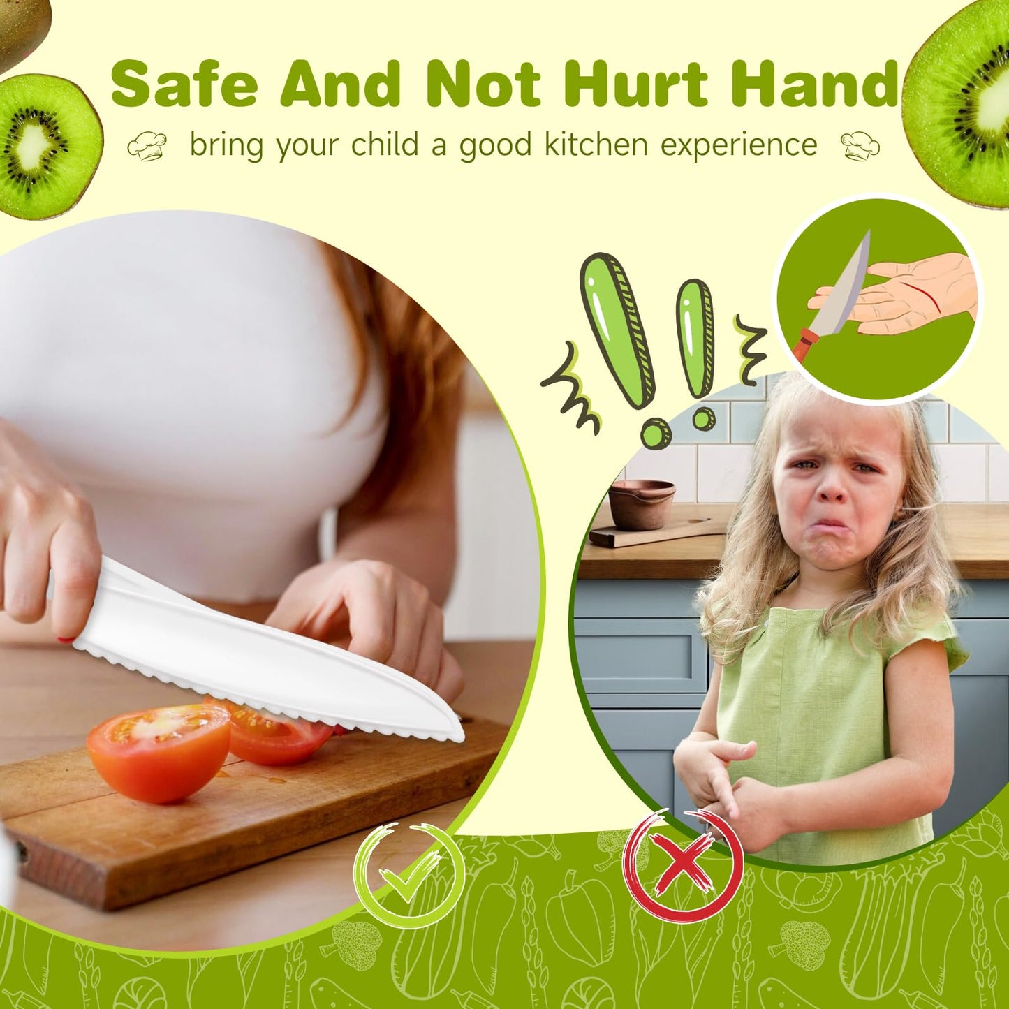 Kids Knife Set with Cutting Board & Tools