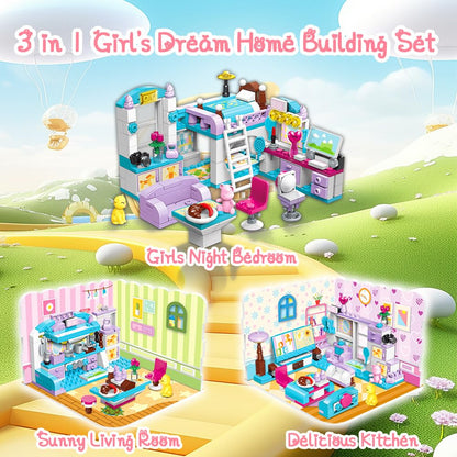 QMAN Dream Home Building Blocks Kit for Girls