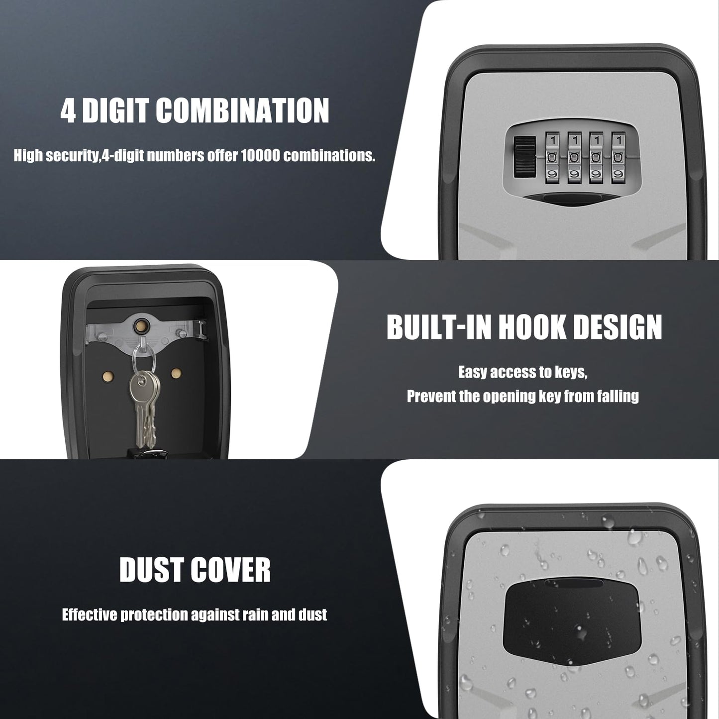 Large Key Lock Box with 4-Digit Code