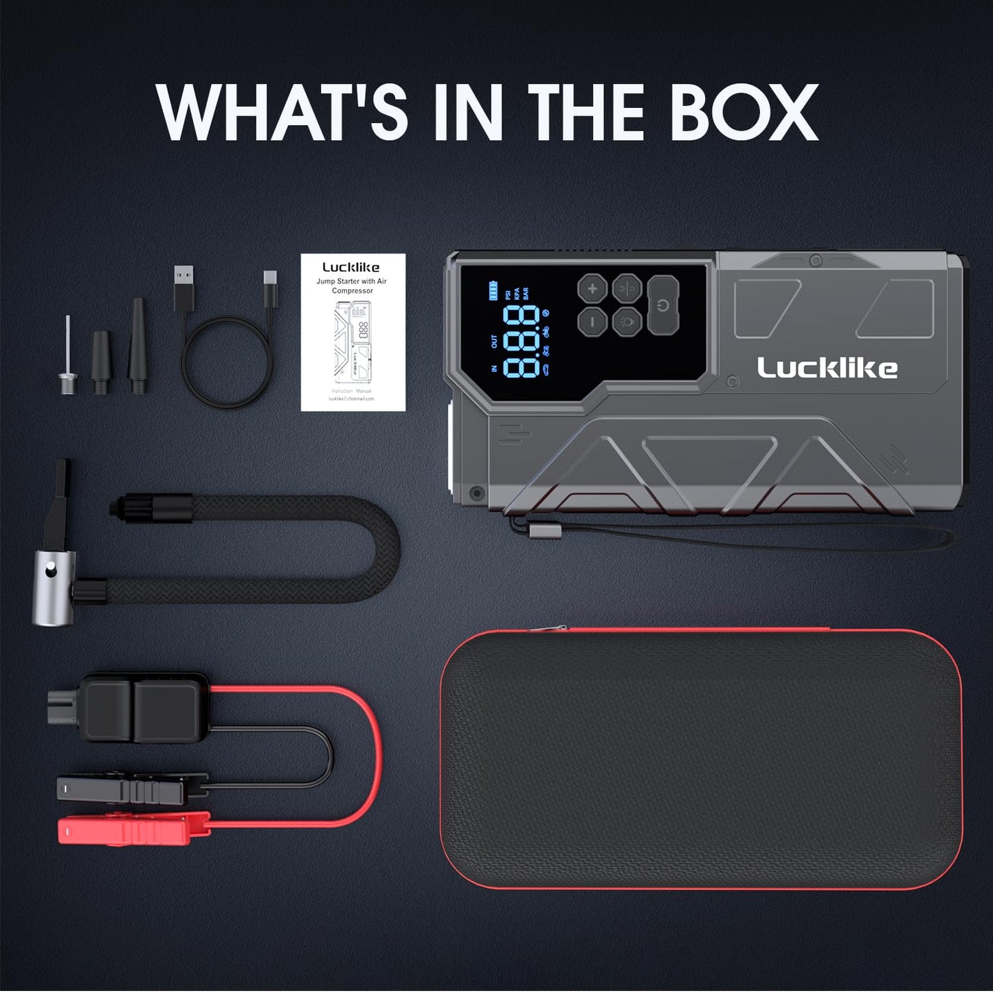 4000A Lucklike Jump Starter & Tire Inflator
