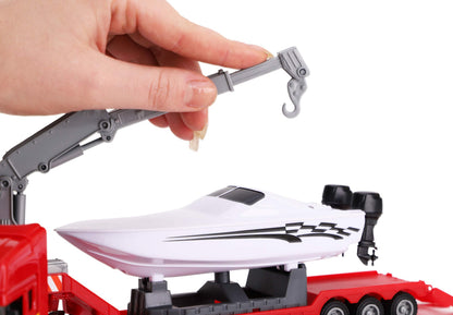 Scania Flatbed Truck with Power Boat Toyland