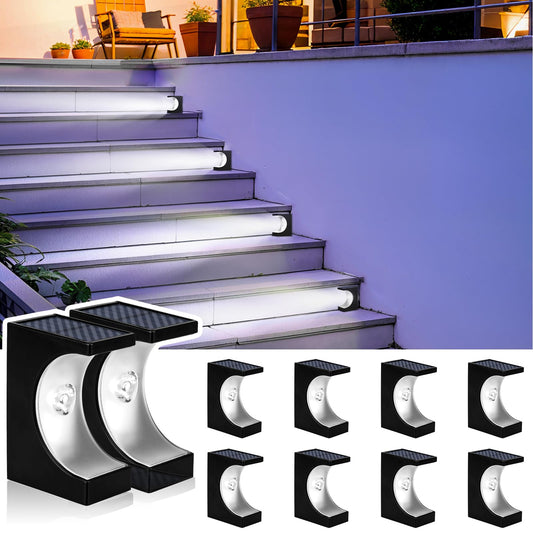 10 Pack Solar Stair Lights for Outdoor Steps