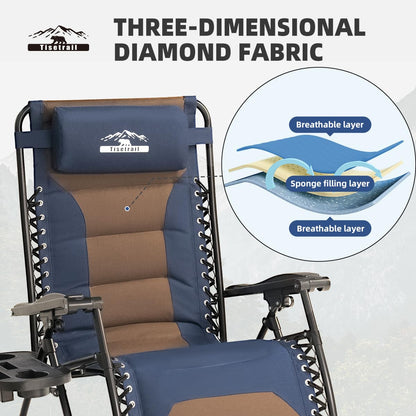 Set of 2 Oversized Reclining Lounge Chairs