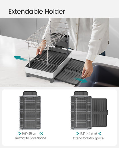 SONGMICS 2-Tier Expandable Dish Drying Rack