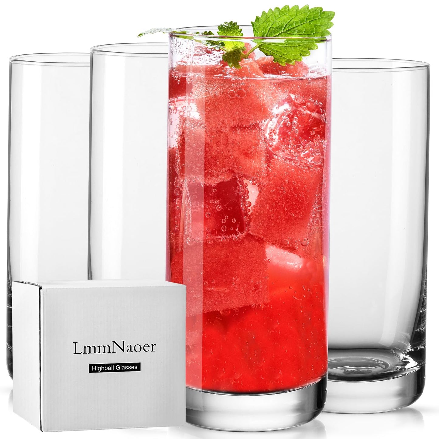 Set of 4 Highball Glasses for Cocktails