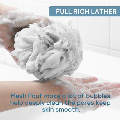 OndaptuLoofahs Bath Sponge Shower Pouf Ball,Mesh Bath Mesh Pouf Mesh Bath and Shower Ball,60g/PCS and Pack of