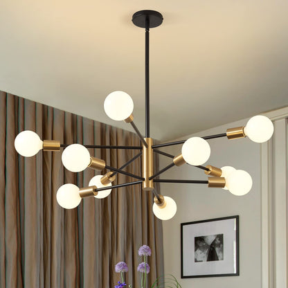 KAISITE 10-Light Modern Sputnik Chandelier