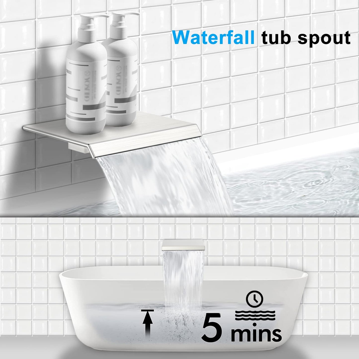 UPDATE: DEAD! EMBATHER Shower System with Tub Spout,12 Inch All-Metal Tub Shower Faucet Combo Complete, Wall Mounted Rain Shower Head with Handheld Spray, Brushed Nickle (with Brass Valve and Trim kit)
