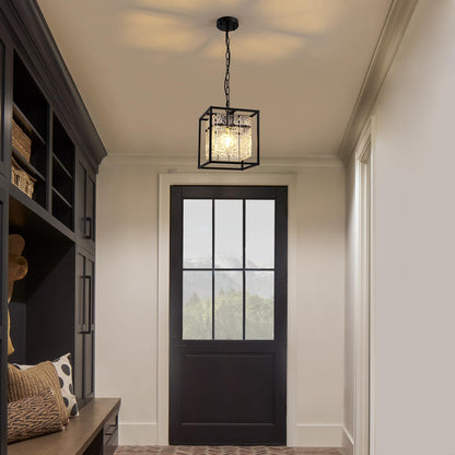 Modern Black Glass Pendant Light for Dining Room