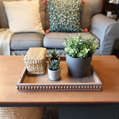 Wood Decorative Serving Tray for Coffee Table