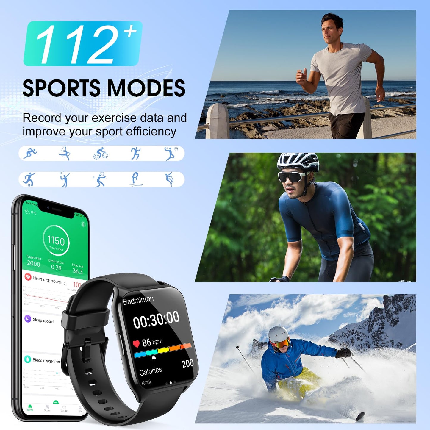 Smart Fitness Watch with Heart Rate Monitor