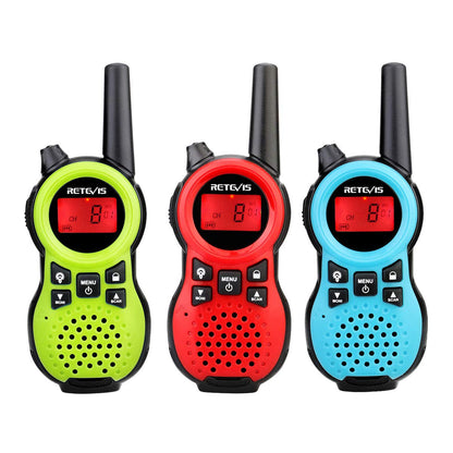 Retevis RT38 Walkie Talkies, 3 Pack 2 Way Radio Long Range 22 CH USB Port, VOX Hands Free Mini Size, Portable FRS Radio for Family Camping Traveling(Red Blue Green)