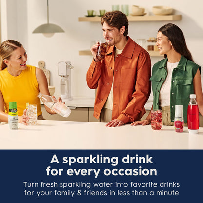 SodaStream Terra Sparkling Water Maker Bundle (Misty Blue), with CO2, DWS Bottles, and Bubly Drops Flavors