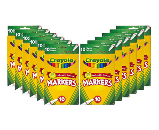 Crayola Fine Line Markers 12-Pack for Kids