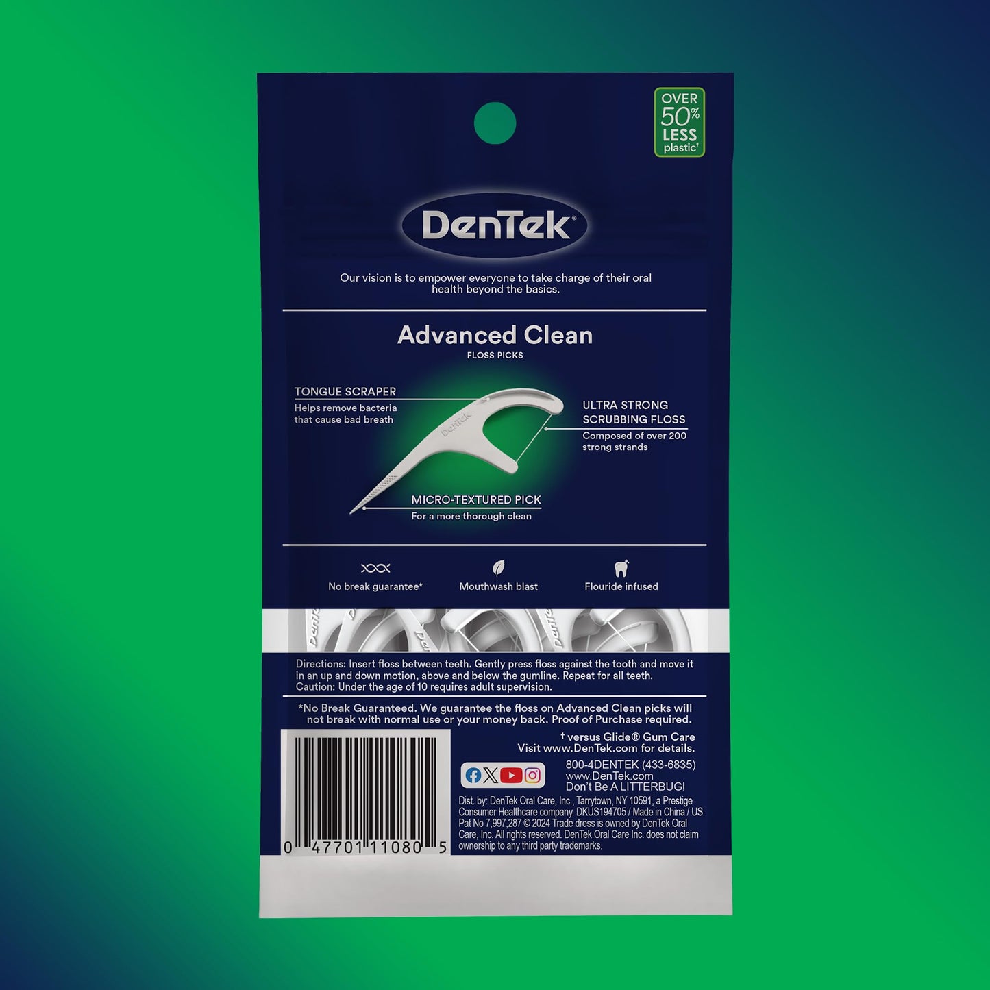 DenTek Triple Clean Floss Picks, 20 Count