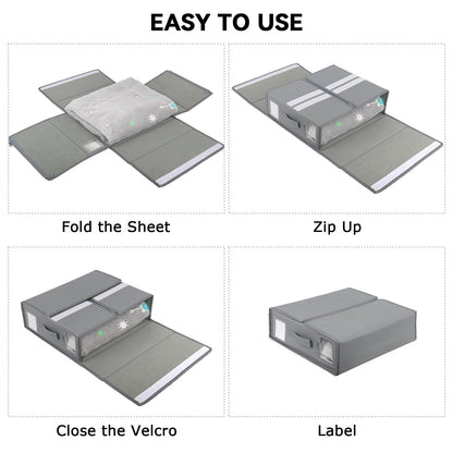 Foldable Sheet Organizers for Linen Closet Storage