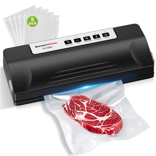 Bonsenkitchen Vacuum Sealer Machine with 5 Bags